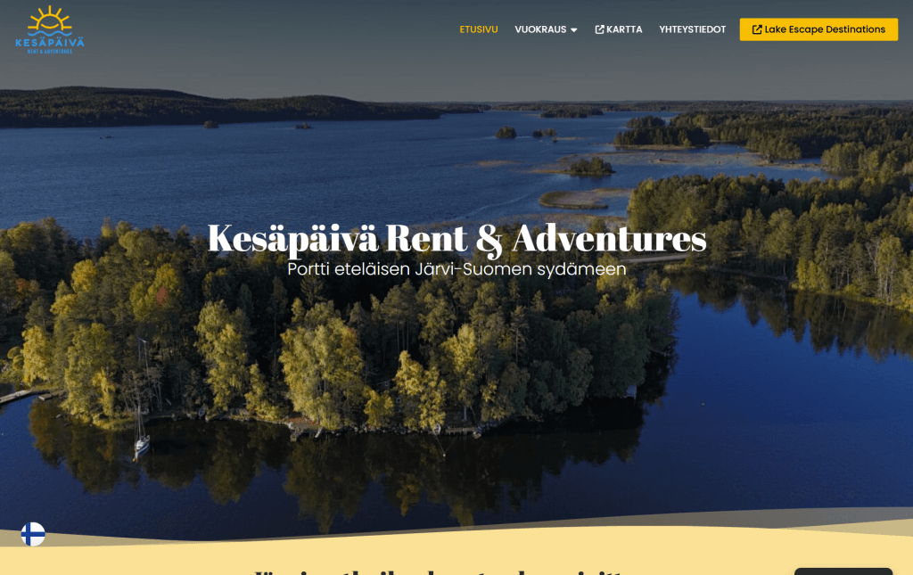 Kesäpäivä Rent & Adventures työnäyte, JeleTele Design