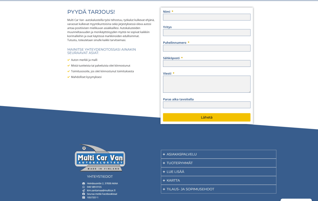 MultiCar Oy työnäyte, JeleTele Design